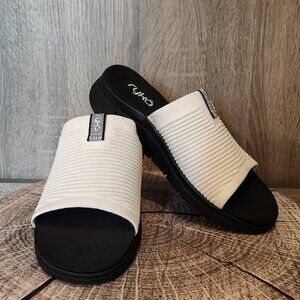 Ryka White Alyssum Epic Slide Sandal size 7W